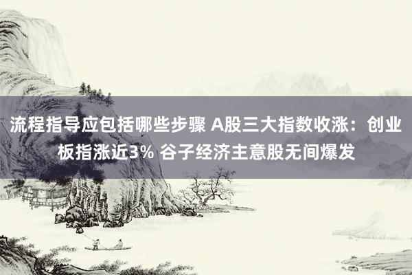 流程指导应包括哪些步骤 A股三大指数收涨：创业板指涨近3% 谷子经济主意股无间爆发