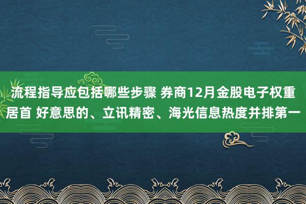 流程指导应包括哪些步骤 券商12月金股电子权重居首 好意思的、立讯精密、海光信息热度并排第一