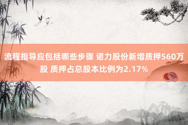 流程指导应包括哪些步骤 诺力股份新增质押560万股 质押占总股本比例为2.17%