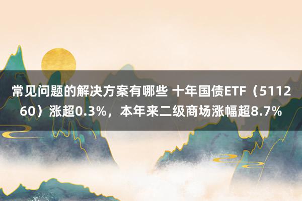 常见问题的解决方案有哪些 十年国债ETF（511260）涨超0.3%，本年来二级商场涨幅超8.7%