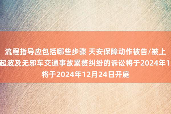 流程指导应包括哪些步骤 天安保障动作被告/被上诉东谈主的3起波及无邪车交通事故累赘纠纷的诉讼将于2024年12月24日开庭