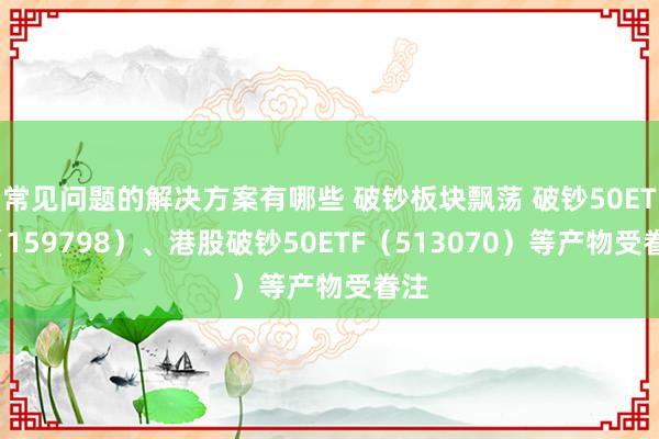 常见问题的解决方案有哪些 破钞板块飘荡 破钞50ETF（159798）、港股破钞50ETF（513070）等产物受眷注