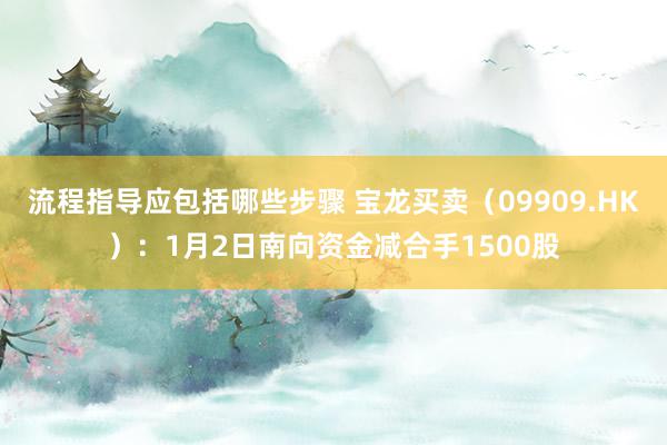 流程指导应包括哪些步骤 宝龙买卖（09909.HK）：1月2日南向资金减合手1500股