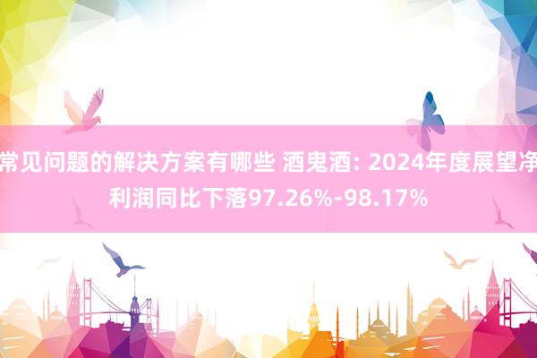 常见问题的解决方案有哪些 酒鬼酒: 2024年度展望净利润同比下落97.26%-98.17%