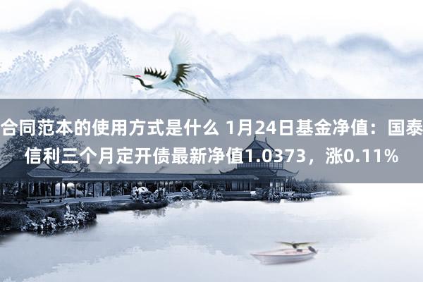 合同范本的使用方式是什么 1月24日基金净值：国泰信利三个月定开债最新净值1.0373，涨0.11%