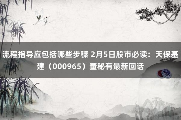 流程指导应包括哪些步骤 2月5日股市必读：天保基建（000965）董秘有最新回话