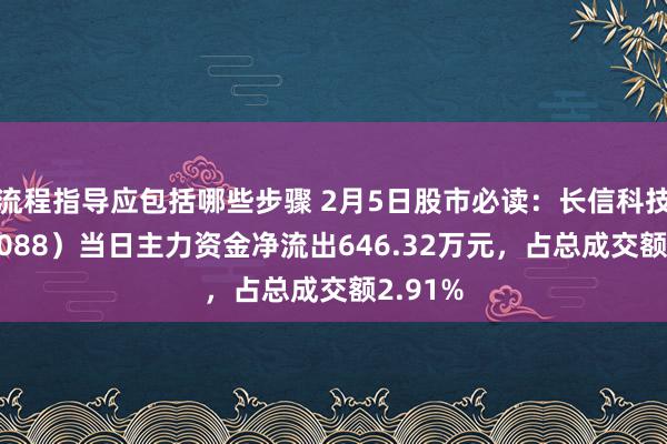 流程指导应包括哪些步骤 2月5日股市必读：长信科技（300088）当日主力资金净流出646.32万元，占总成交额2.91%