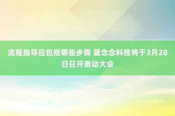 流程指导应包括哪些步骤 蓝念念科技将于3月28日召开激动大会